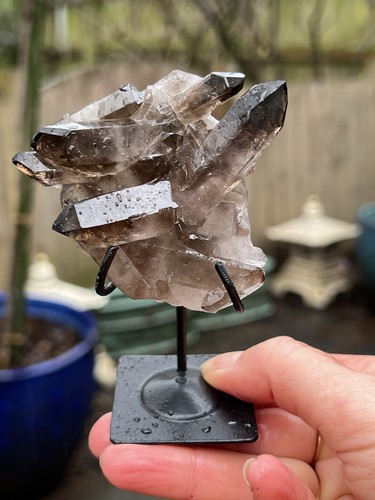 Smoky quartz cluster - quartz, top