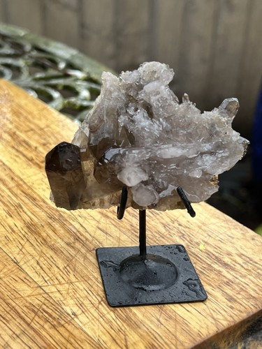 Smoky quartz cluster - quartz, top