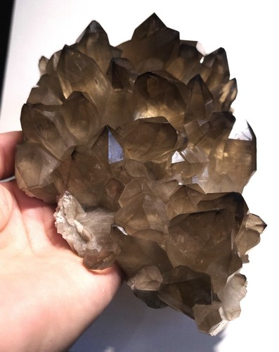 Smoky quartz cluster hyalite - smoky,