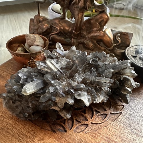 Smoky quartz cluster - smoky,