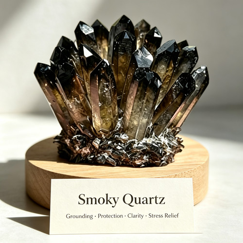 Natural smoky quartz crystal - smoky,