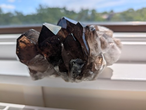 Smoky quartz crystal raw - quartz,
