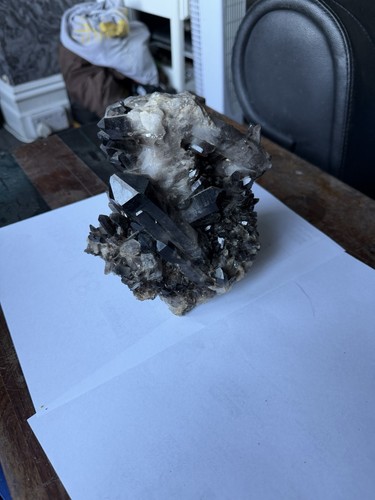 Smoky quartz crystal cluster - quartz,