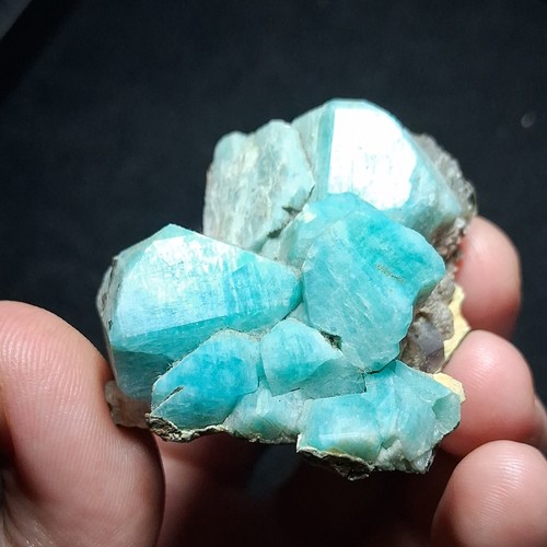 Amazonite crystal cluster - cluster, w/