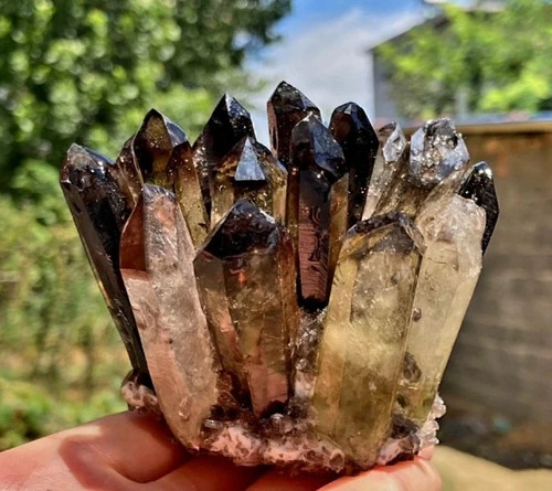 Raw smoky quartz - raw,