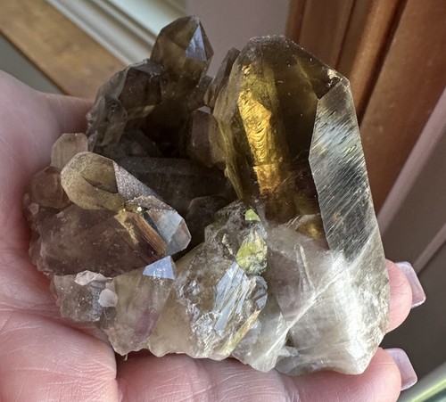 Smoky quartz crystal cluster - smoky,